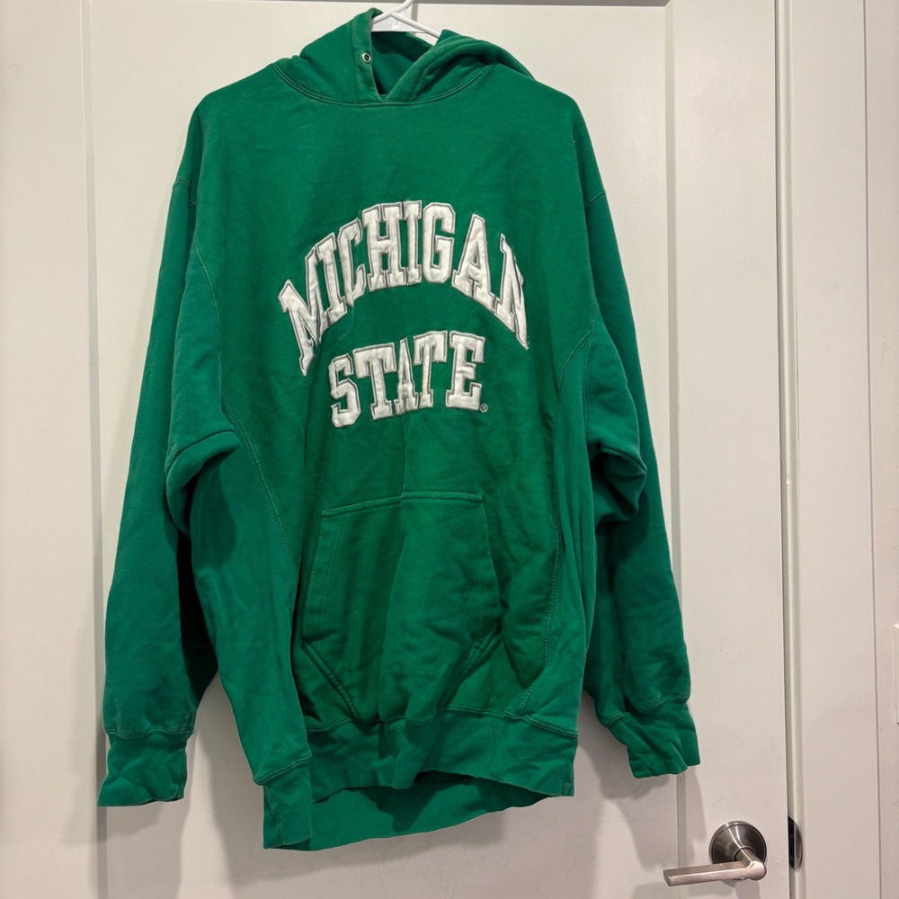 Steve and Barry's Michigan State University Hoodie Green XL MSU Spartans Vintage